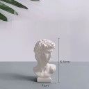Mini-Vase in Form einer Davidbüste, 6,5 cm, Kunstharz, weiß, massive Statue, künstlerisches Tischaccessoire, Dekoration im klassischen Stil 2
