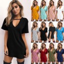 Mini vestido de color liso 4