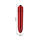 Mini vibrador de clítoris con aspecto metálico brillante, tamaño compacto 9,1 x 1,8 cm, varios colores, funciona con 1 pila AAA, embalaje 11