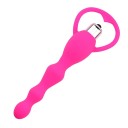 Mini vibrator din silicon cu baterie în formă de margele anale cu mâner rotund 17 cm ambalaj discret impermeabil 6