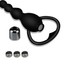 Mini vibrator din silicon cu baterie în formă de margele anale cu mâner rotund 17 cm ambalaj discret impermeabil 2