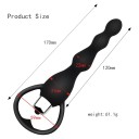 Mini vibrator din silicon cu baterie în formă de margele anale cu mâner rotund 17 cm ambalaj discret impermeabil 3