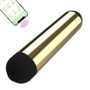 Mini vibrator in forma de cartus rotund cu aplicatie mobila, dimensiune 8,5 x 1,6 cm, ambalaj discret pentru confort si intimitate 3