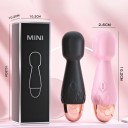 Mini vibratore in silicone 10,2x2,6 cm a forma di Magic Wand con 10 modalità di vibrazione e porta USB nascosto confezione discreta 2