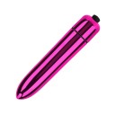 Mini vibromasseur clitoridien avec un aspect brillant métallique, taille compacte 9,1 x 1,8 cm, différentes couleurs, alimenté par 1x AAA 8