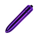 Mini vibromasseur clitoridien avec un aspect brillant métallique, taille compacte 9,1 x 1,8 cm, différentes couleurs, alimenté par 1x AAA 5