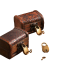 Mini visací dekorativní zámek s klíčem 3,7 × 2,3 cm kovový retro starožitný design bronzový malý zámek na šperkovnici krabičku 5