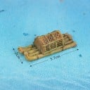 Mini vor s nákladom 5,7 × 2 cm Dekoratívny bambusový vor s truhlou pre dioráma modelová krajina potok jazero vodná scenéria 2