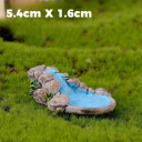 Mini-Wasserfall 5,4 × 1,6 cm Dekorativer Wasserfall mit Teich für Mini-Gärten Diorama Modelllandschaft Teich Wasserszene Dekoration 2