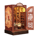 Mini Wooden Book Nook 11.5 x 9.5 x 17 cm Construction Set 137 Pieces Dollhouse Decorative Wooden Model 3