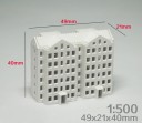 Μινιατούρα κτίριο 1:500 49 x 21 x 40 mm ABS κατασκευαστικό μοντέλο σπιτιού για αρχιτεκτονικά ντιόραμα και αστικό τοπίο 2
