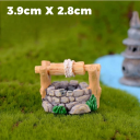 Miniaturbrunnen 3,9 × 2,8 cm Dekorativer Miniaturbrunnen mit Steinen für Mini-Gärten Diorama Modelllandschaft Figuren Dekoration 2