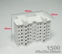 Miniaturbygning 1:500 49 x 20 x 39 mm ABS byggesæt model af hus til arkitektoniske dioramaer og bylandskaber 2
