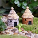 Miniature decorative houses 2 pcs 2