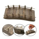 Miniature Wooden Arch Bridge 14 x 5 cm Decoration with Railings for Diorama Modelling Miniature Landscape 4