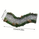 Miniatúrna kamenná cestička 11 x 4,5 cm  Zakrivená záhradná cestička z živica Dekorácia pre miniatúrne záhrady a modelárstvo 3
