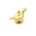 Miniaturna teiera dorata per bambole Teiera con lungo beccuccio curvo e coperchio Accessorio giocattolo in resina 1,2 x 2,6 cm 2