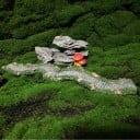 Miniaturní kamenná cestička 11 x 4,5 cm Zakřivená zahradní stezka z pryskyřice Dekorace pro miniaturní zahrady a modelářství Odolná pryskyřice 3