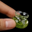 Miniatuur aquarium voor poppen Glazen ronde container met golvende rand Imitatie van waterplanten en visjes binnenin Decoratief accessoire 6