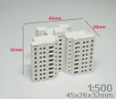 Miniatuur gebouw 1:500 45 x 26 x 32 mm ABS bouwpakket model huis voor architectonische diorama's en stedelijke landschappen 2