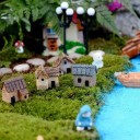 Miniatuurdorpjes 2 x 2 x 1,5 cm Set van 4 stuks Decoratie van hars voor diorama minituin modelbouw en creatief knutselen 3