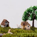 Miniatuurdorpjes 2 x 2 x 1,5 cm Set van 4 stuks Decoratie van hars voor diorama minituin modelbouw en creatief knutselen 4