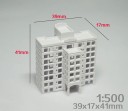 Miniatyrbyggnad 1:500 39 x 17 x 41 mm ABS byggsats modell av hus för arkitektoniska dioramor och stadsmiljö 2