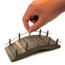 Miniatyyri puinen kaarisilta 14 x 5 cm Koriste kaiteella dioraamoihin ja pienoismalleihin 5