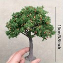 Miniatyyri puu 15 cm Muovinen koristepuu hedelmillä dioraamojen mallinnukseen miniatyyri maisemaan ja sotapeleihin 2