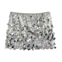 Minifalda de cintura alta con lentejuelas, falda corta brillante para mujer, elegante falda de noche para fiesta, falda brillante con lentejuelas en la cintura. 3