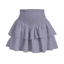 Minifalda de mujer en capas de corte A con cintura alta, corta y elegante, con volantes hasta la cintura, informal, para uso diario y social. 3