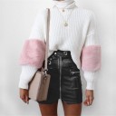 Minifalda de piel para mujer con bolsillos A1134 3