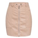 Minifalda de piel para mujer con cremallera G104 3