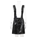 Minifalda de piel para mujer con tirantes 5