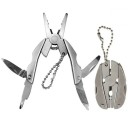 Miniherramienta multifunción plegable con alicates, cuchillo, lima y destornilladores de acero inoxidable con llavero de bola 2
