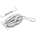 Miniherramienta multifunción plegable con alicates, cuchillo, lima y destornilladores de acero inoxidable con llavero de bola 3