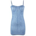 Minikjole i denim til kvinder 7