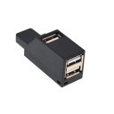 Minikokoinen kannettava USB 2.0 -keskitin, jossa on 3 porttia 3
