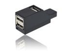 Minikokoinen kannettava USB 2.0 -keskitin, jossa on 3 porttia 5