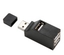 Minikokoinen kannettava USB 2.0 -keskitin, jossa on 3 porttia 6