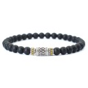 Minimalistický náramek z přírodních korálků unisex 6mm délka 19,5cm Unisexový náramek z přírodních korálků 6mm přírodní materiál pro muže 7