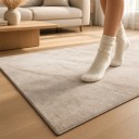 Minimalistische Fluffy Tapijt Rechthoekig Met Marmerpatroon 160 x 80 cm Polyester Beige Voor de Woonkamer en Slaapkamer Tapijt bij het Bed 7