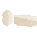 Minimalistischer Teppich Unregelmäßige Form Reliefmuster Bögen 250 x 200 cm Polyester Cremebeige mit gewelltem Rand 3
