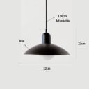 Minimalistisk pendel med sort plade skygge diameter 32 cm højde 22 cm kabel 120 cm metal fatning E27 til køkken og stue 4