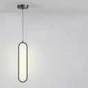 Minimalistyczny LED zwisający żyrandol 16 W Nowoczesne owalne oświetlenie, ciepła biel 9 x 40 cm 2