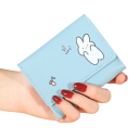Miniplånbok med animerat motiv 10,7x2x8,3 cm fler än 6 fack fotofönster sedelficka premium konstläder björn kanin dinosauriemotiv 5