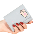 Miniplånbok med animerat motiv 10,7x2x8,3 cm fler än 6 fack fotofönster sedelficka premium konstläder björn kanin dinosauriemotiv 7