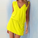 Minivestido de verano de color liso 5