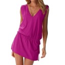 Minivestido de verano de color liso 6