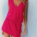 Minivestido de verano de color liso 9